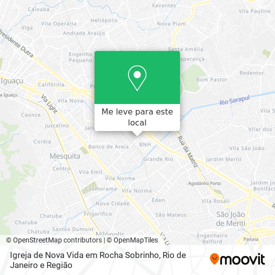 Igreja de Nova Vida em Rocha Sobrinho mapa