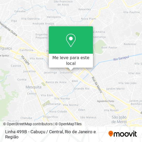 Linha 499B - Cabuçu / Central mapa