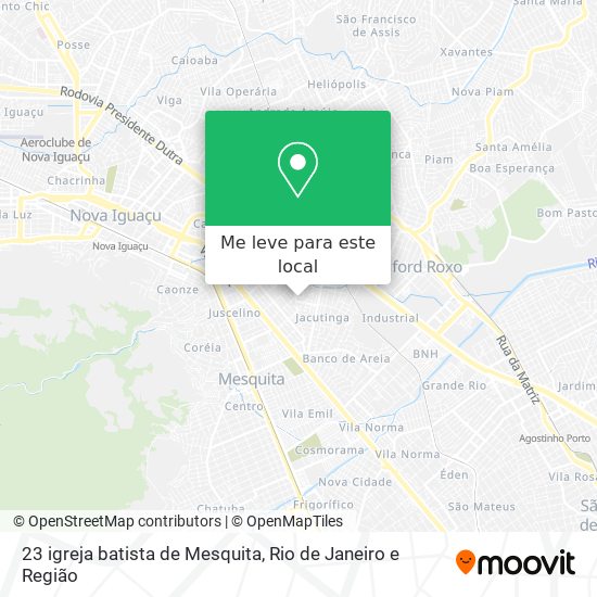 23 igreja batista de Mesquita mapa