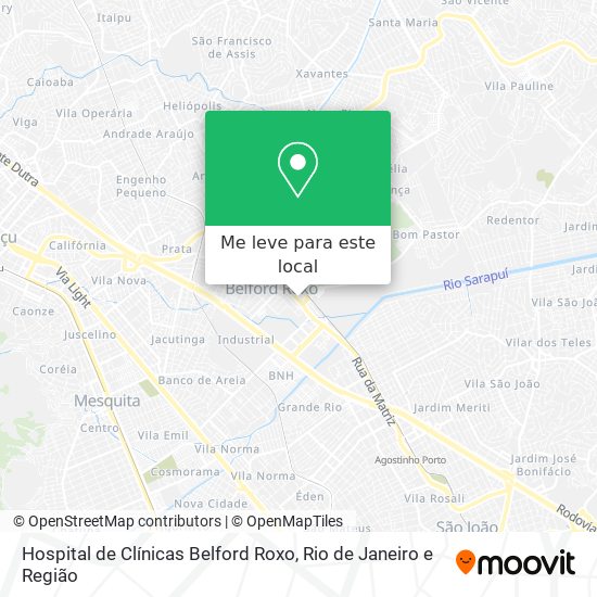 Hospital de Clínicas Belford Roxo mapa