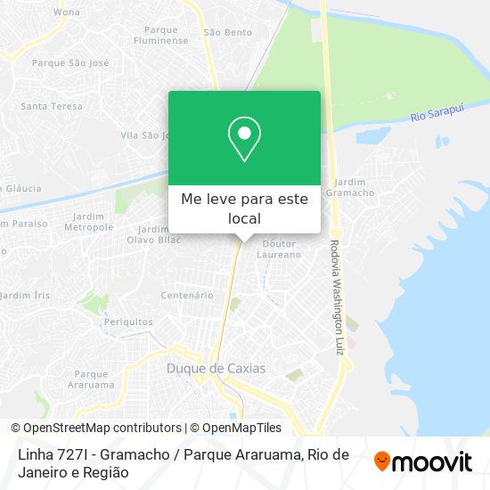 Linha 727I - Gramacho / Parque Araruama mapa