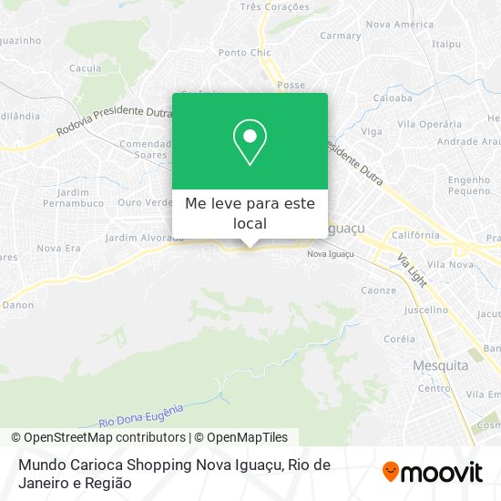 Mundo Carioca Shopping Nova Iguaçu mapa