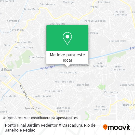 Ponto Final Jardim Redentor X Cascadura mapa