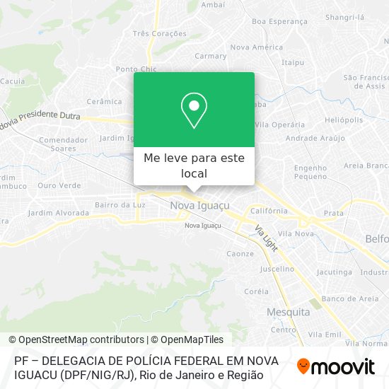 PF – DELEGACIA DE POLÍCIA FEDERAL EM NOVA IGUACU (DPF / NIG / RJ) mapa