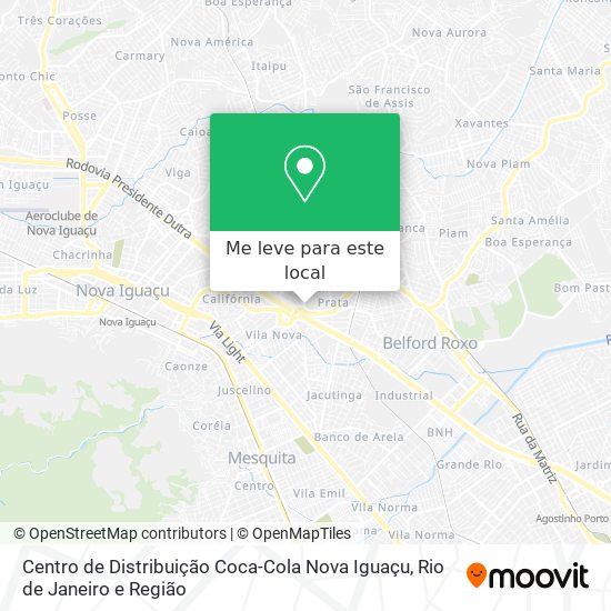 Centro de Distribuição Coca-Cola Nova Iguaçu mapa