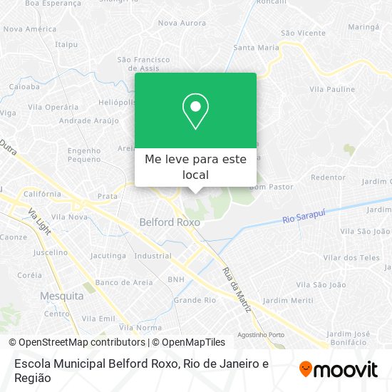 Escola Municipal Belford Roxo mapa