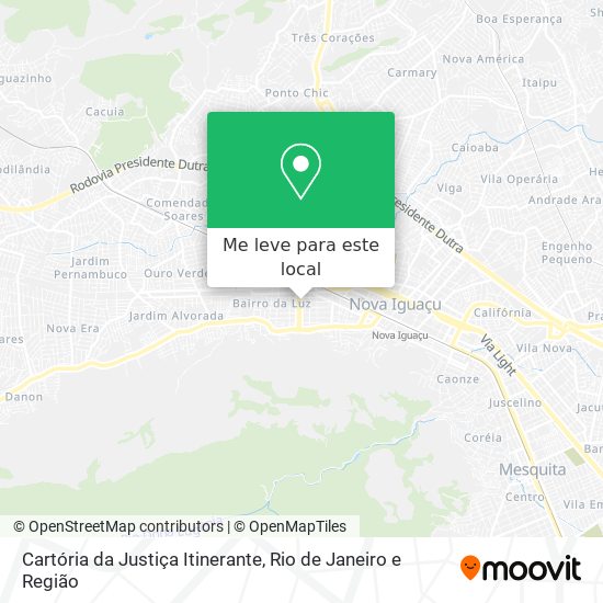 Cartória da Justiça Itinerante mapa