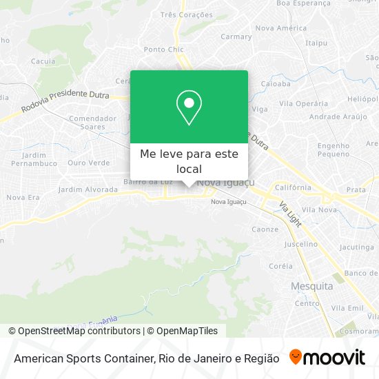 American Sports Container mapa