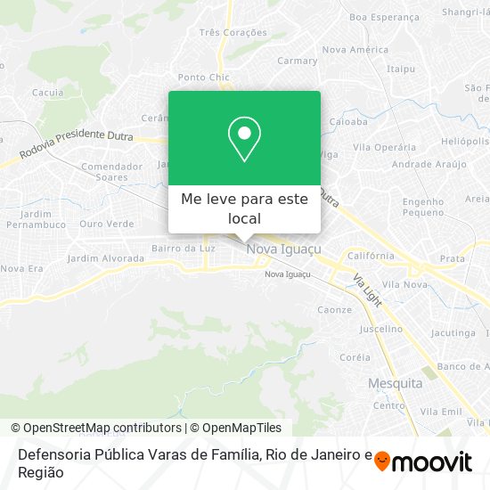 Defensoria Pública Varas de Família mapa