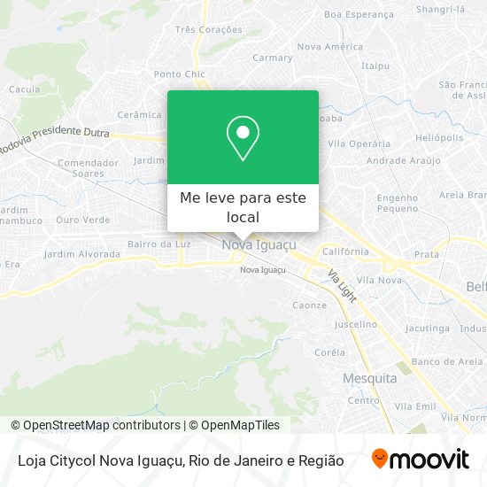 Loja Citycol Nova Iguaçu mapa