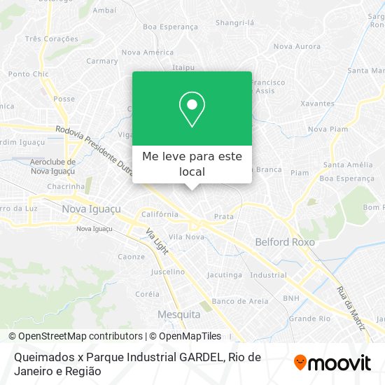 Queimados x Parque Industrial GARDEL mapa