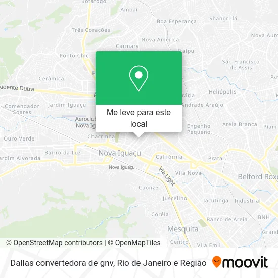 Dallas convertedora de gnv mapa