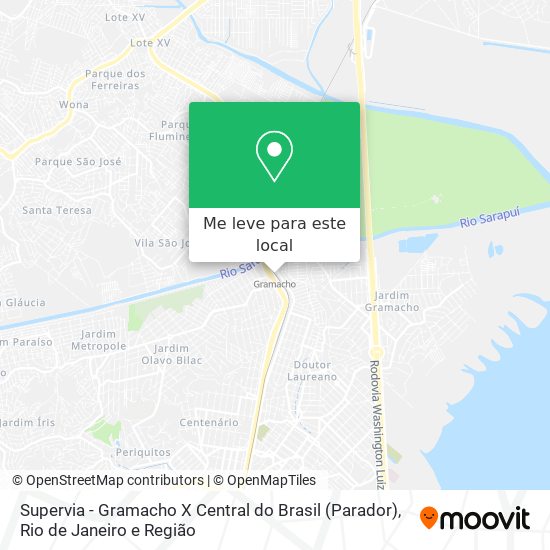 Supervia - Gramacho X Central do Brasil (Parador) mapa