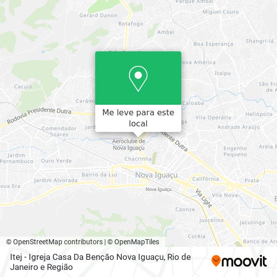 Itej - Igreja Casa Da Benção Nova Iguaçu mapa