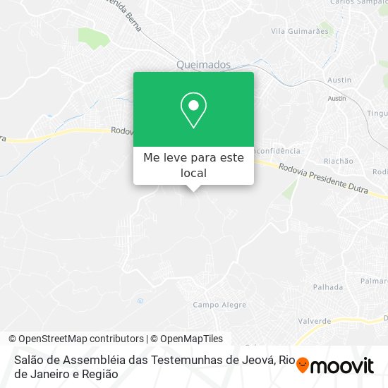 Salão de Assembléia das Testemunhas de Jeová mapa