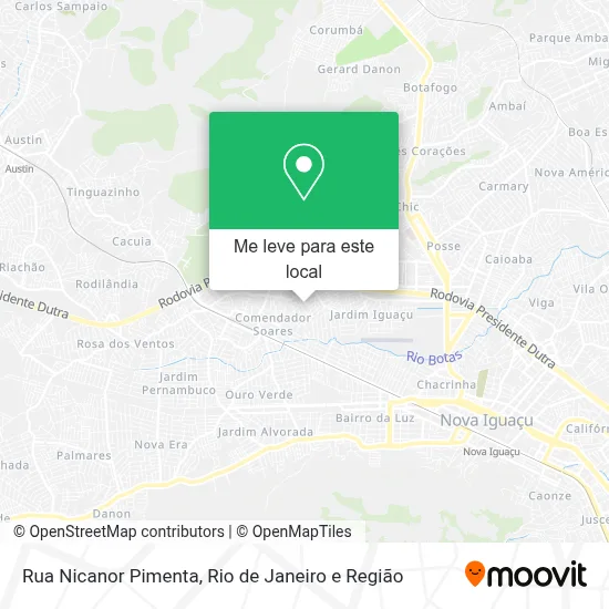 Rua Nicanor Pimenta mapa