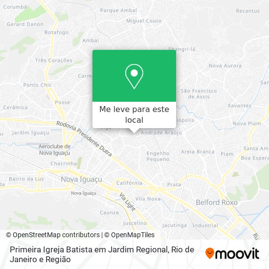 Primeira Igreja Batista em Jardim Regional mapa