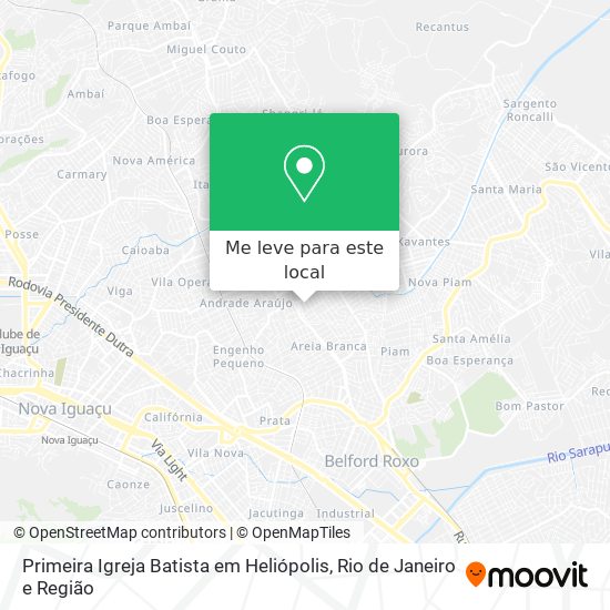 Primeira Igreja Batista em Heliópolis mapa