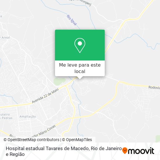 Hospital estadual Tavares de Macedo mapa