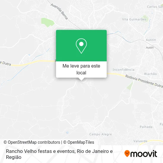 Rancho Velho festas e eventos mapa