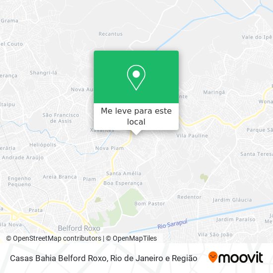 Casas Bahia Belford Roxo mapa