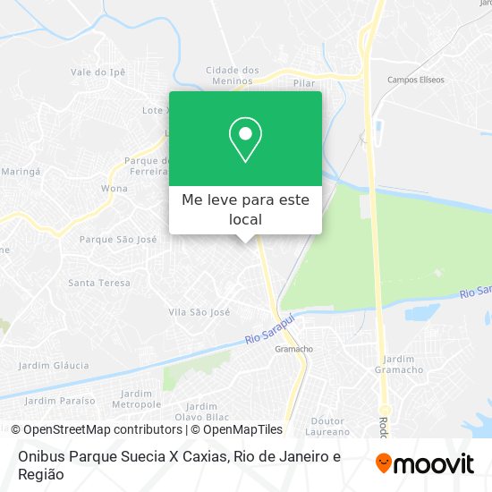 Onibus Parque Suecia X Caxias mapa