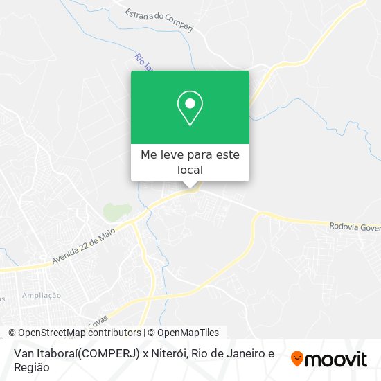 Van Itaboraí(COMPERJ) x Niterói mapa