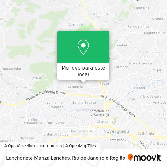 Lanchonete Mariza Lanches mapa