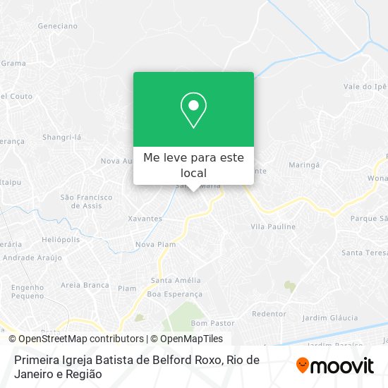Primeira Igreja Batista de Belford Roxo mapa