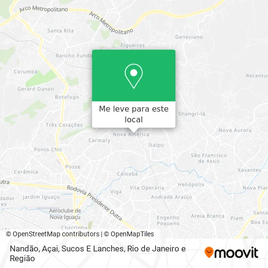 Nandão, Açai, Sucos E Lanches mapa