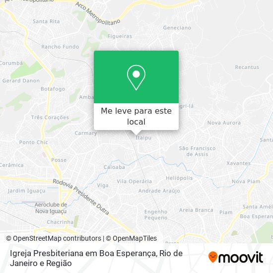 Igreja Presbiteriana em Boa Esperança mapa