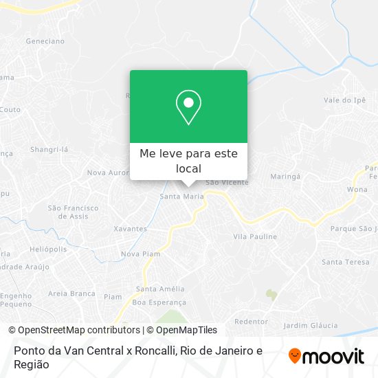 Ponto da Van Central x Roncalli mapa