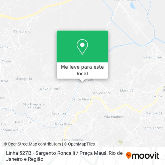 Linha 527B - Sargento Roncalli / Praça Mauá mapa
