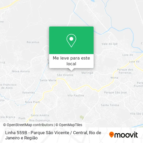 Linha 559B - Parque São Vicente / Central mapa