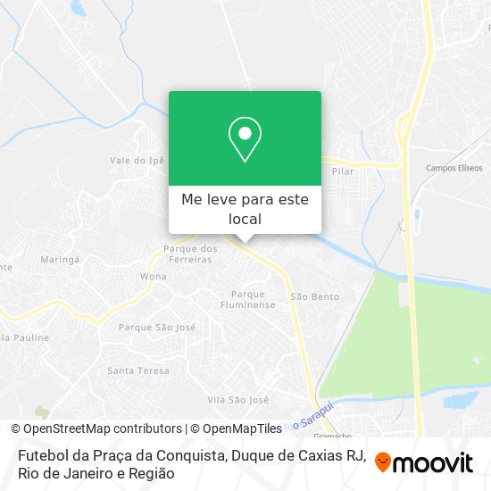 Futebol da Praça da Conquista, Duque de Caxias RJ mapa