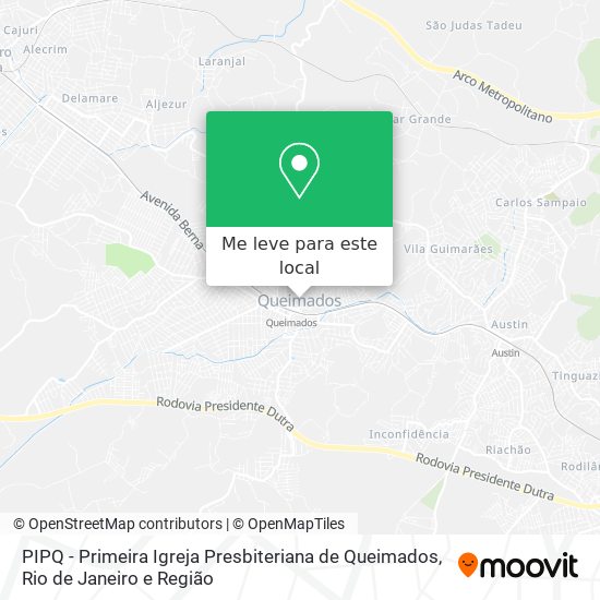 PIPQ - Primeira Igreja Presbiteriana de Queimados mapa