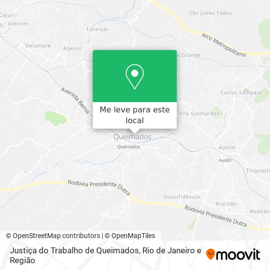 Justiça do Trabalho de Queimados mapa