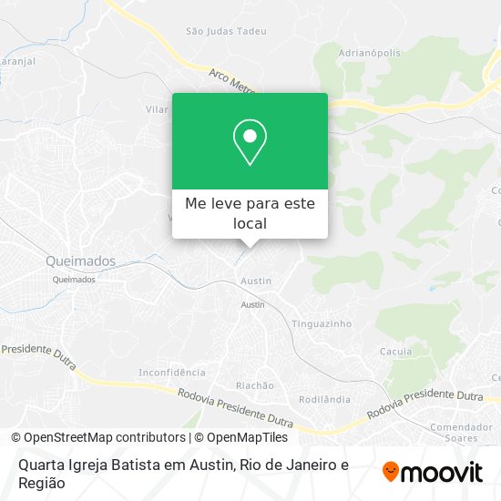 Quarta Igreja Batista em Austin mapa