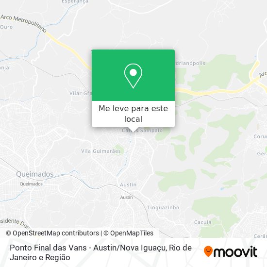 Ponto Final das Vans - Austin / Nova Iguaçu mapa