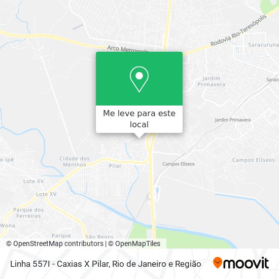 Linha 557I - Caxias X Pilar mapa