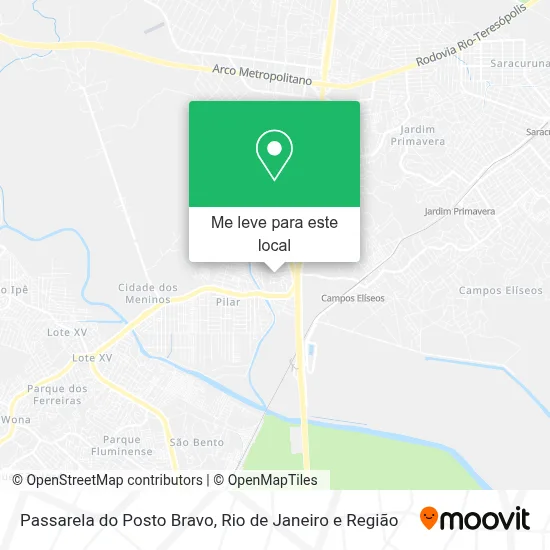 Passarela do Posto Bravo mapa