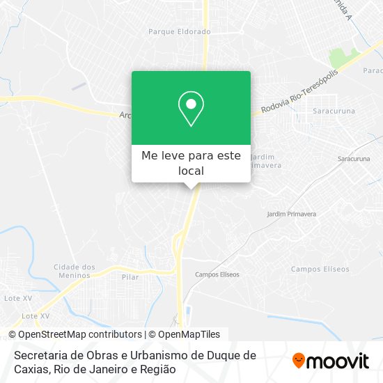 Secretaria de Obras e Urbanismo de Duque de Caxias mapa