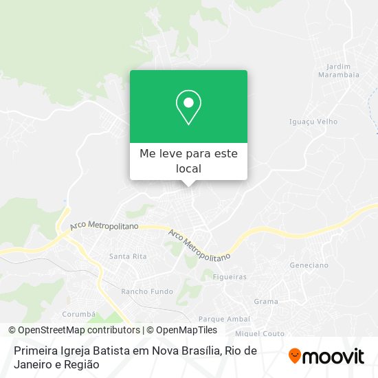 Primeira Igreja Batista em Nova Brasília mapa