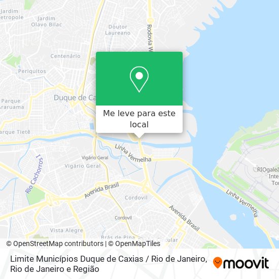 Limite Municípios Duque de Caxias / Rio de Janeiro mapa