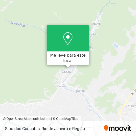 Sitio das Cascatas mapa