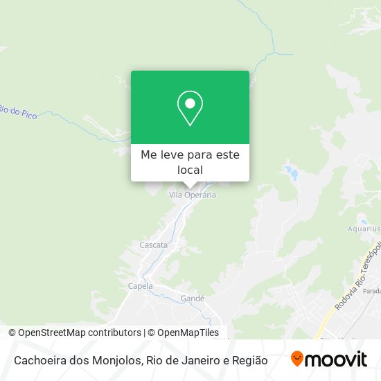 Cachoeira dos Monjolos mapa