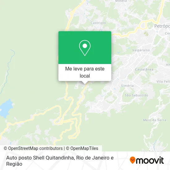 Auto posto Shell Quitandinha mapa