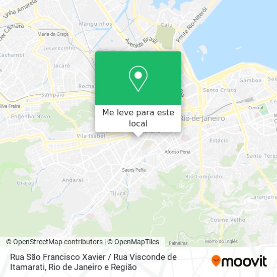 Rua São Francisco Xavier / Rua Visconde de Itamarati mapa