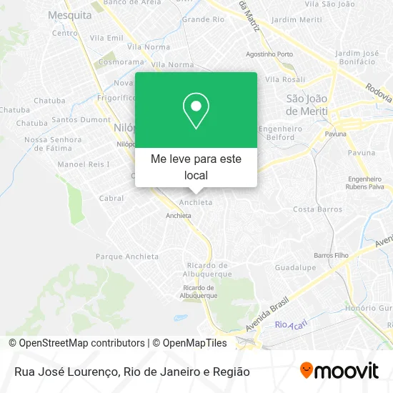 Rua José Lourenço mapa