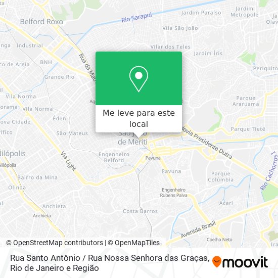 Rua Santo Antônio / Rua Nossa Senhora das Graças mapa